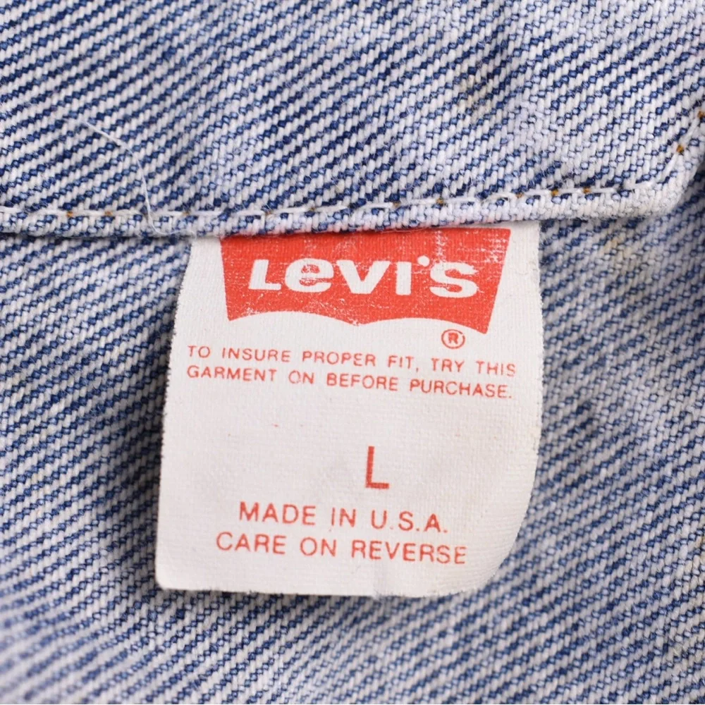 Vintage Levi’s Acid Wash Denim Trucker Jacket Made in USA L - Picture 10 of 14